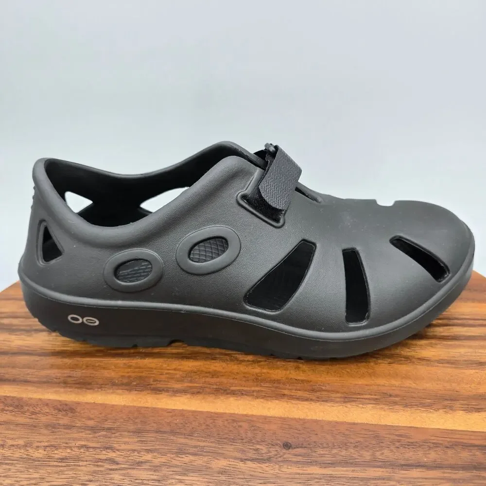 Oofos Oocandoo Sandals Mens 8 Black Strap Comfort Fisherman Sport Recovery Shoes